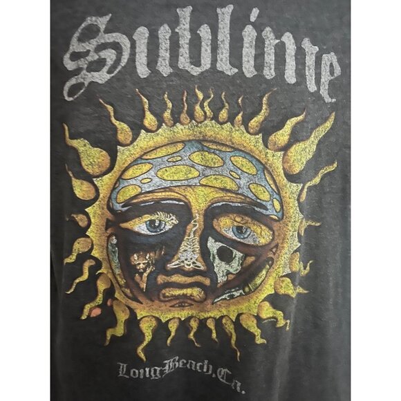 Sublime Long Beach Rock Band Music Gray Sun Graphic T-Shirt Large Cotton Stretch - Picture 5 of 7